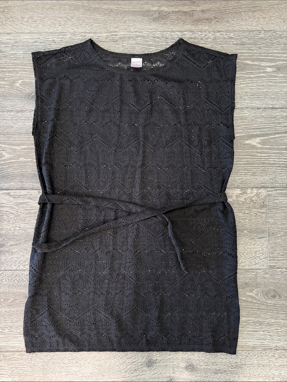 Merona Black Lace Tunic with Self Tie